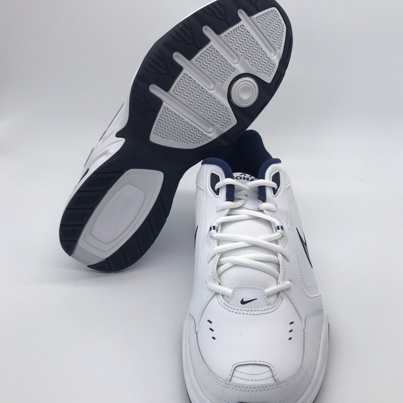 Nike Men's Air Monarch IV White/Blue Shoes - Picture 5 of 7